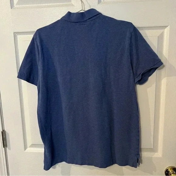 Polo Ralph Lauren Blue Short Sleeved Polo Shirt Custom Slim Fit Mens Size Large - Picture 4 of 6